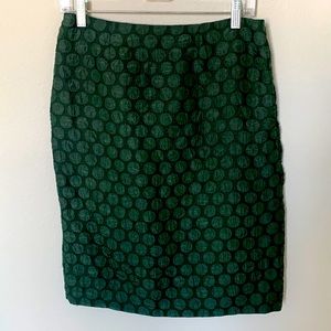EUC Anthropologie Maeve Green Polka Dot Skirt 4